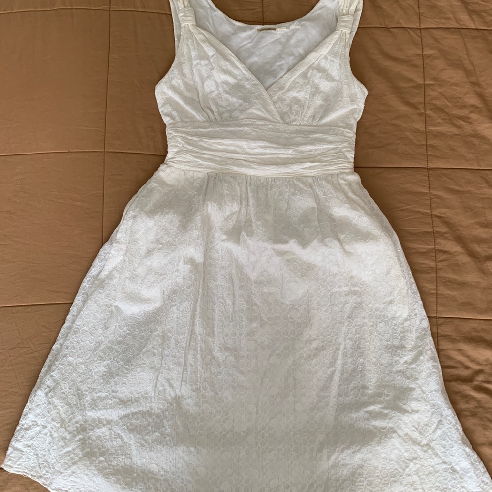 Max Studio White V-Neck Fit & Flare Cocktail Dress